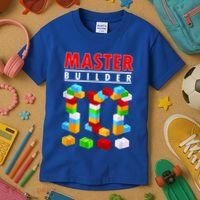 Master Builder Blocks Brick Funny Toys Kids T-Shirt thumb 3
