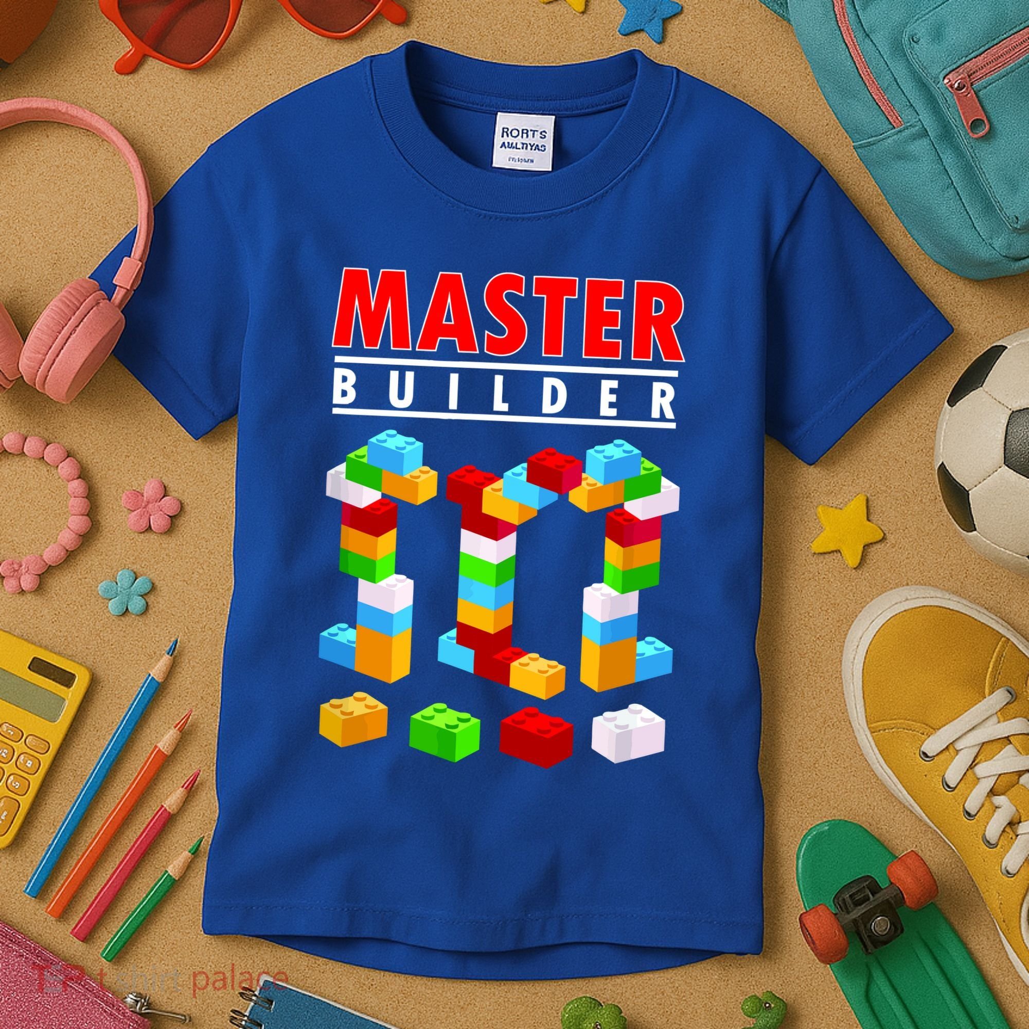 Master Builder Blocks Brick Funny Toys Kids T-Shirt