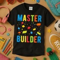 Master Builder Building Blocks Brick Builder Kids T-Shirt thumb 3