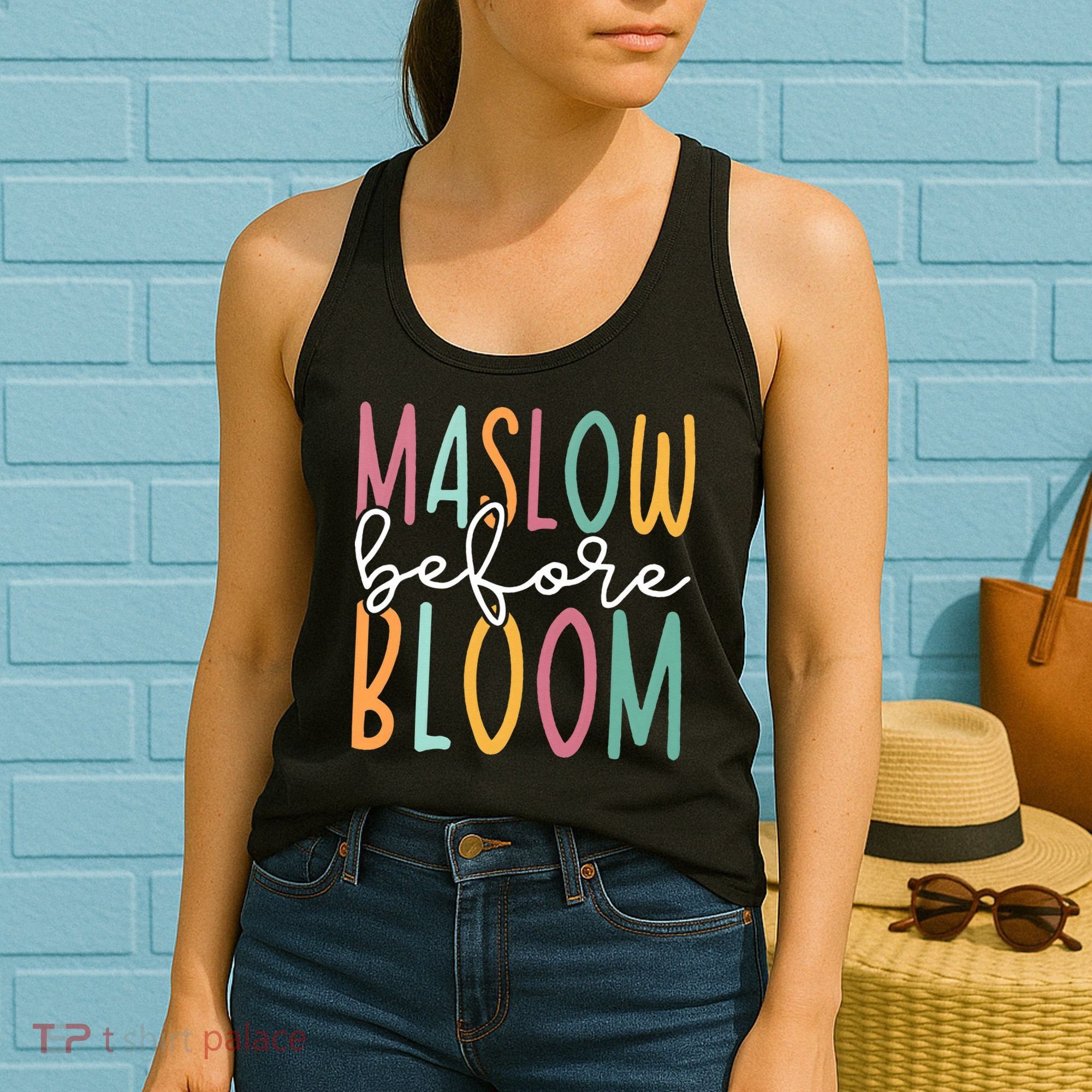 Maslow Before Bloom SPED Teacher School Psychologist Psych Women's Tank Top