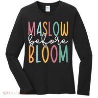 Maslow Before Bloom SPED Teacher School Psychologist Psych Women's Long Sleeve Shirt thumb 0