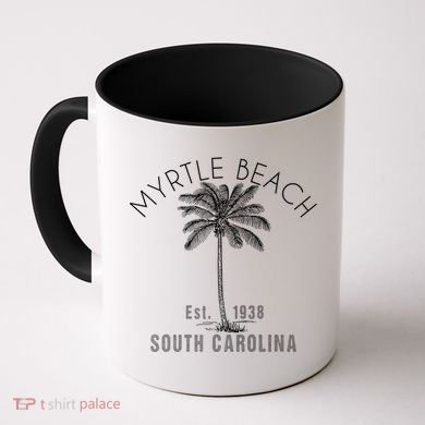 Myrtle Beach Beach Design / Palm Tree Illustration Gift Cool Gift Coffee Mug