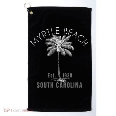 Myrtle Beach Beach Design / Palm Tree Illustration Gift Cool Gift Golf Towel