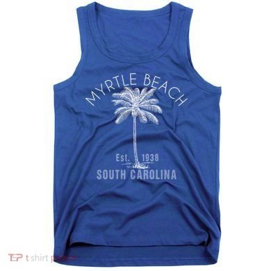 Myrtle Beach Beach Design / Palm Tree Illustration Gift Cool Gift Tank Top