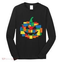 Master Builder Building Blocks Pumpkin Halloween Long Sleeve Shirt thumb 0