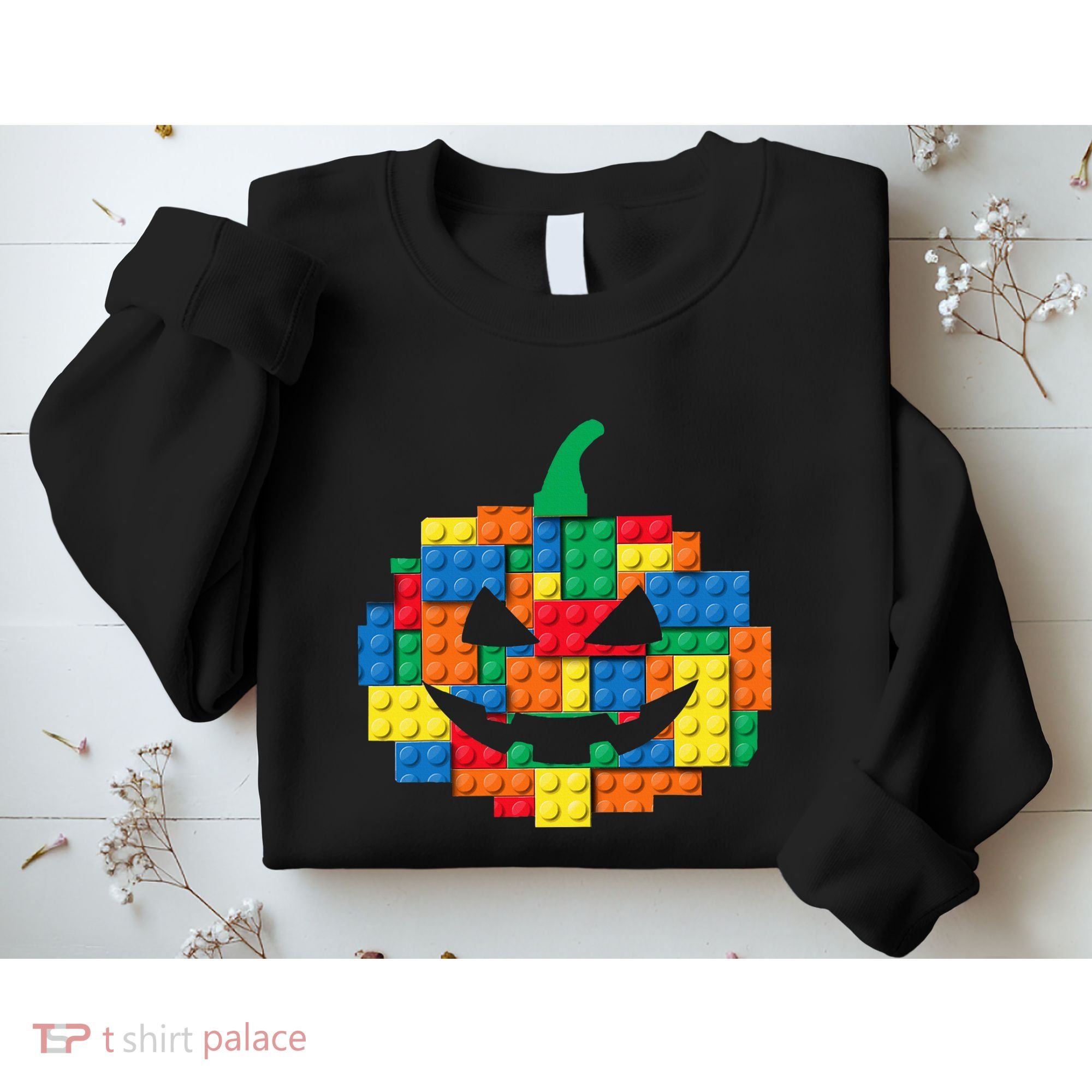 Master Builder Building Blocks Pumpkin Halloween Sweatshirt