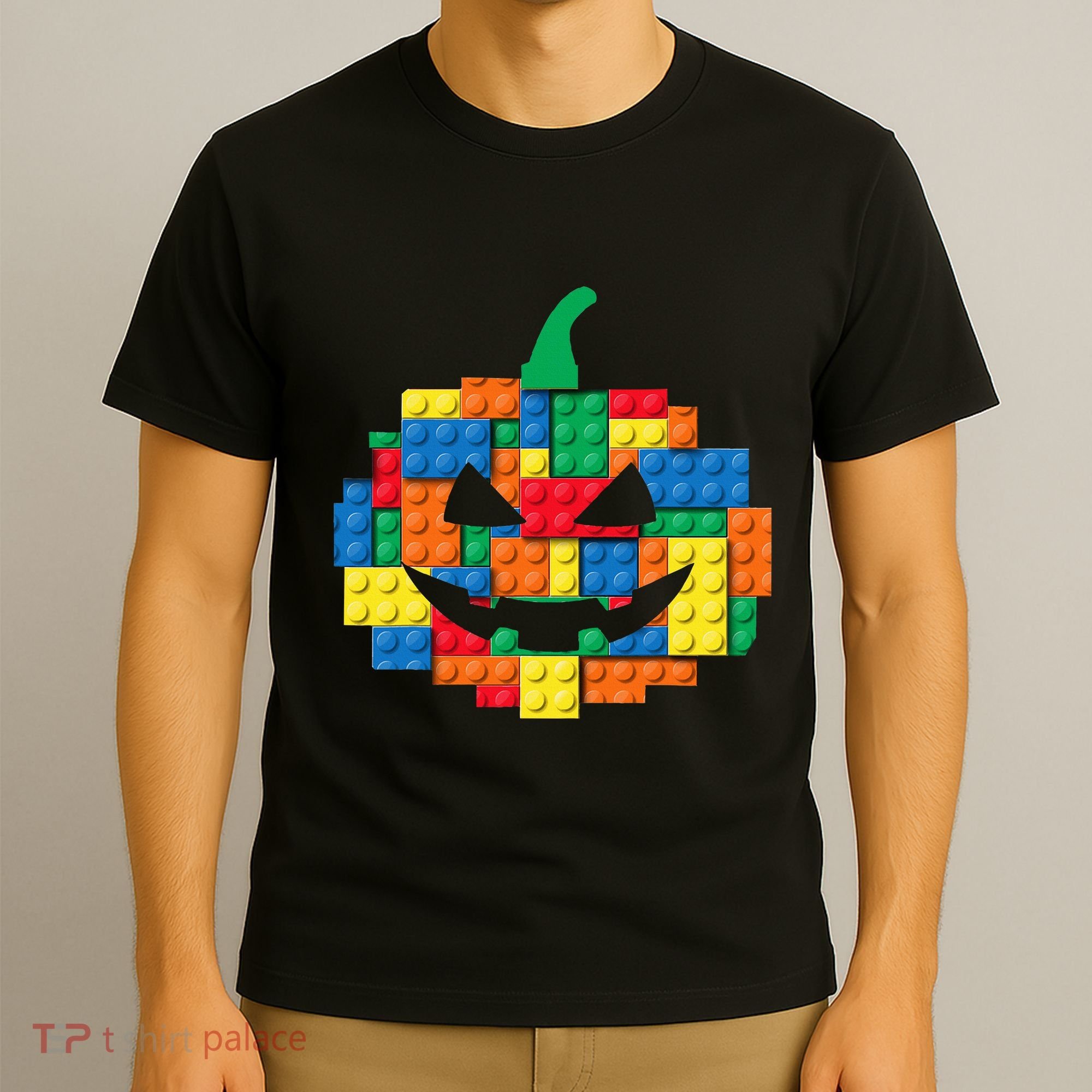 Master Builder Building Blocks Pumpkin Halloween T-Shirt