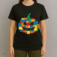 Master Builder Building Blocks Pumpkin Halloween T-Shirt thumb 4