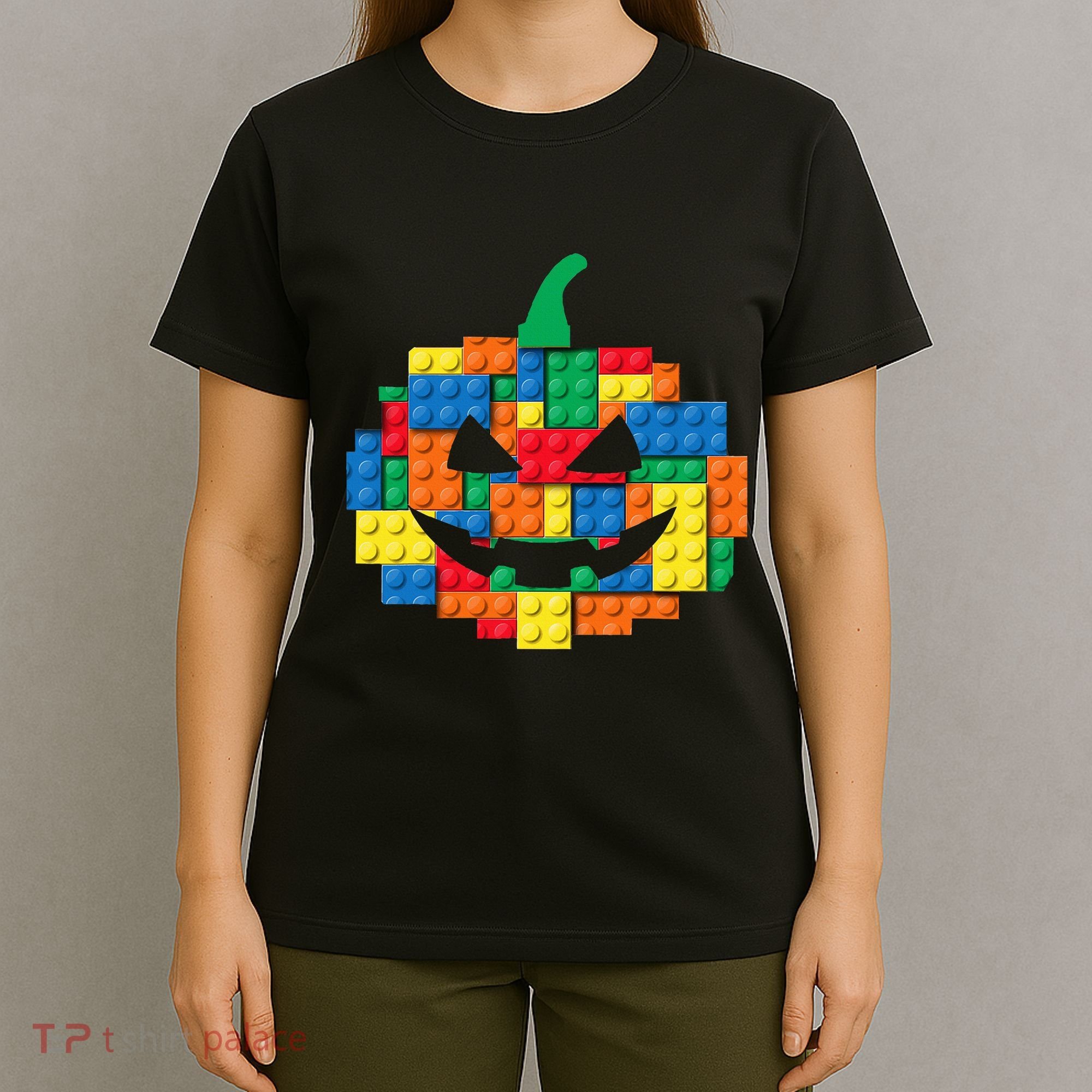 Master Builder Building Blocks Pumpkin Halloween T-Shirt