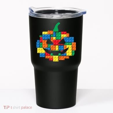 Master Builder Building Blocks Pumpkin Halloween Tumbler