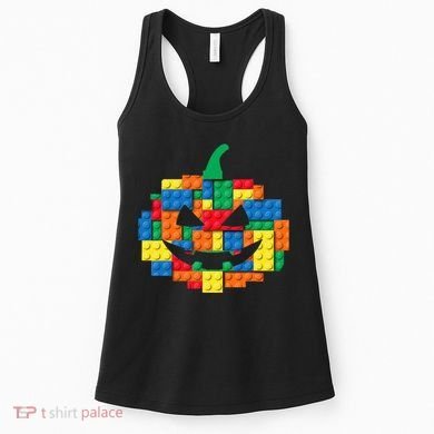 Master Builder Building Blocks Pumpkin Halloween Women's Tank Top