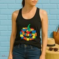 Master Builder Building Blocks Pumpkin Halloween Women's Tank Top thumb 2
