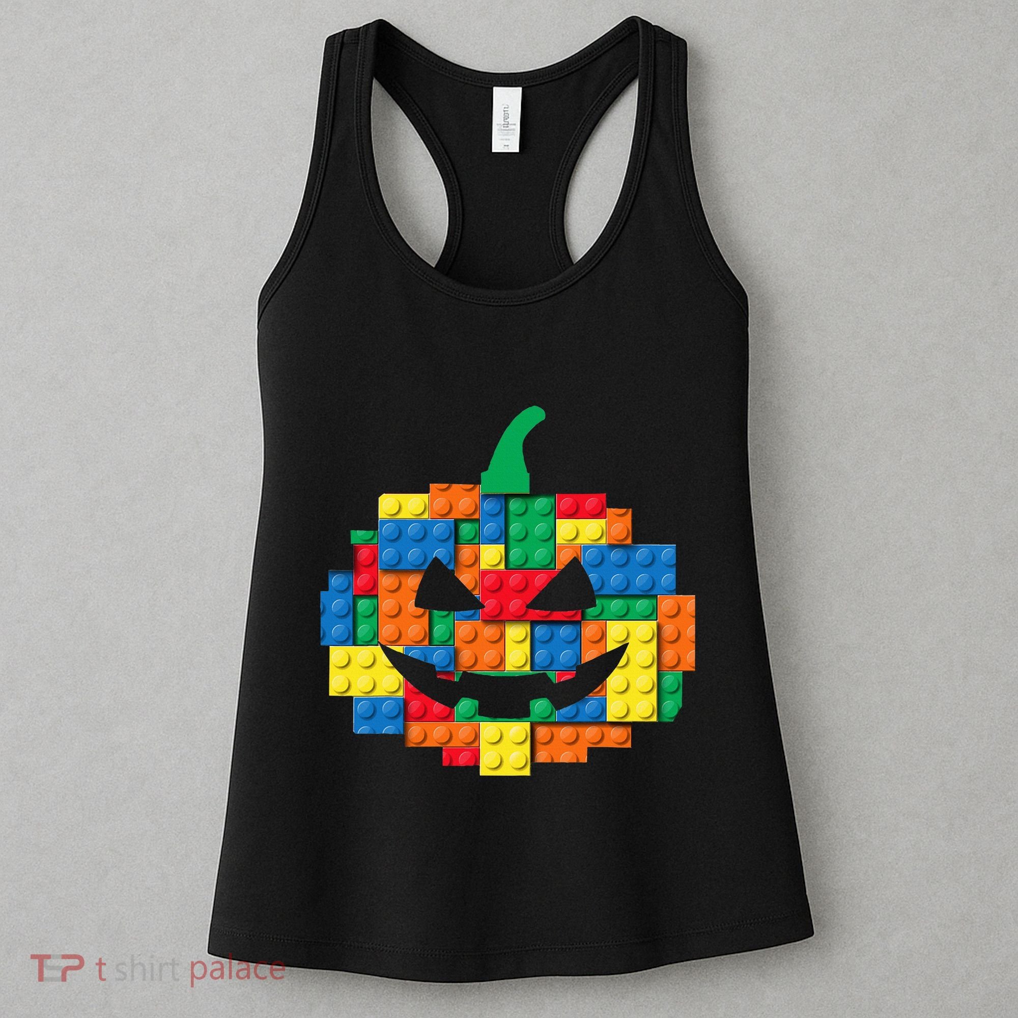 Master Builder Building Blocks Pumpkin Halloween Women's Tank Top