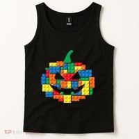 Master Builder Building Blocks Pumpkin Halloween Tank Top thumb 2