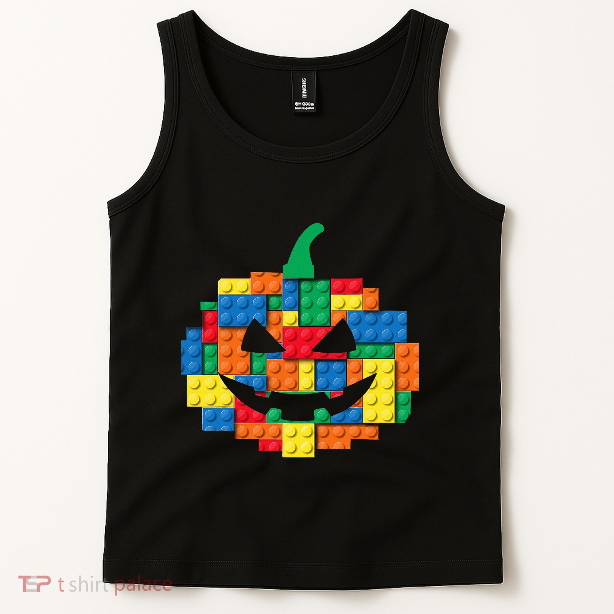 Master Builder Building Blocks Pumpkin Halloween Tank Top