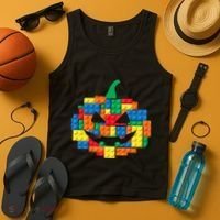 Master Builder Building Blocks Pumpkin Halloween Tank Top thumb 4