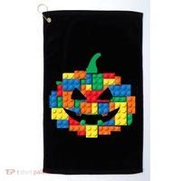 Master Builder Building Blocks Pumpkin Halloween Golf Towel thumb 0