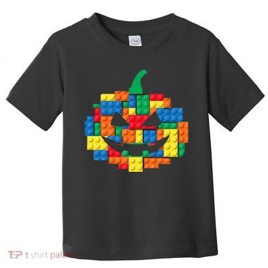 Master Builder Building Blocks Pumpkin Halloween Toddler T-Shirt