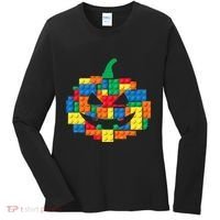 Master Builder Building Blocks Pumpkin Halloween Women's Long Sleeve Shirt thumb 0