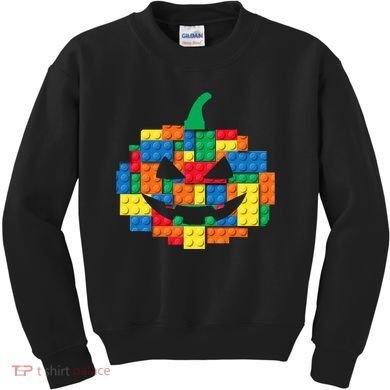 Master Builder Building Blocks Pumpkin Halloween Kids Sweatshirt