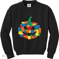 Master Builder Building Blocks Pumpkin Halloween Kids Sweatshirt thumb 0