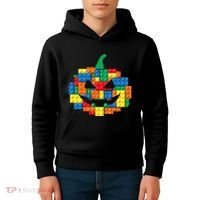 Master Builder Building Blocks Pumpkin Halloween Kids Hoodie thumb 4