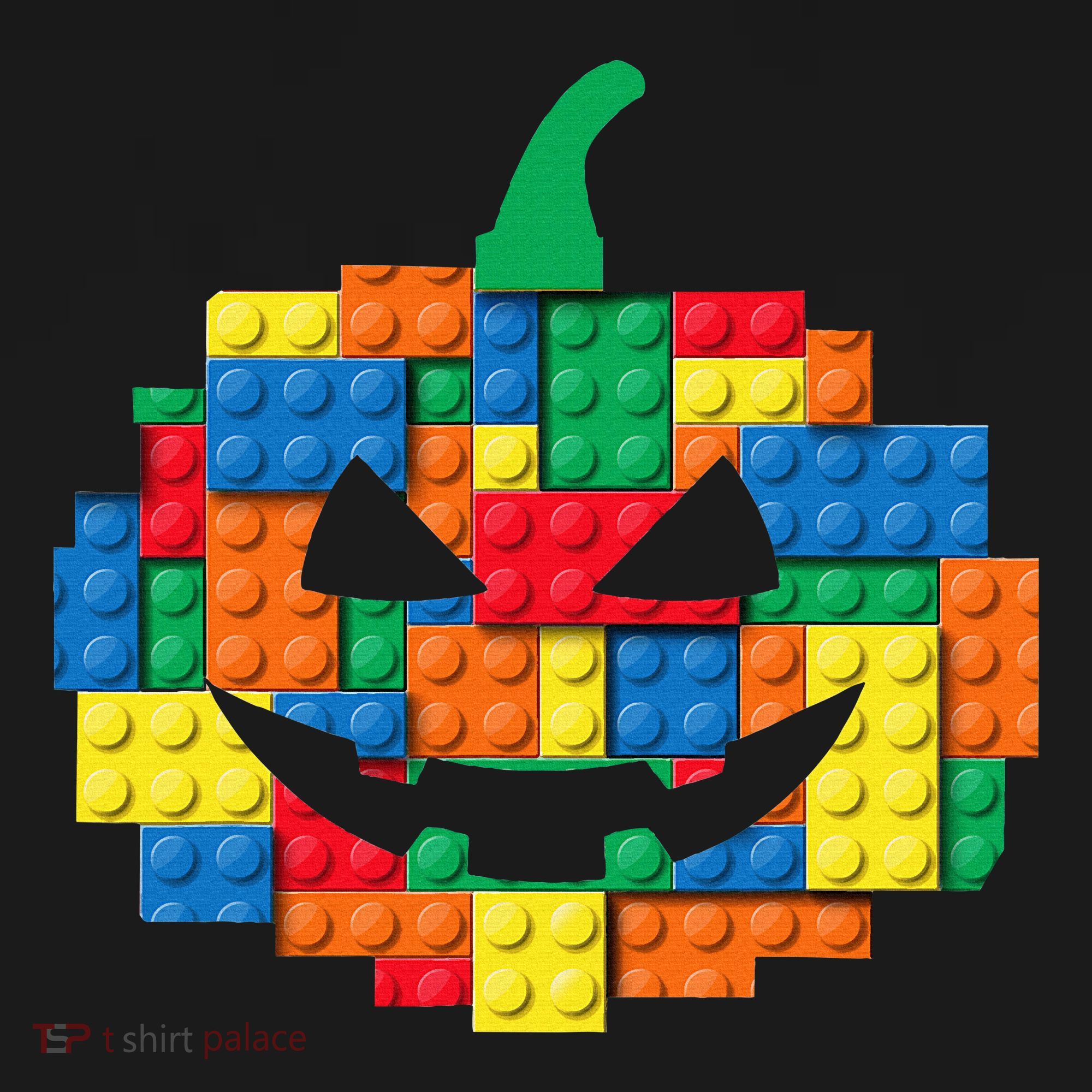 Master Builder Building Blocks Pumpkin Halloween Kids Long Sleeve Shirt