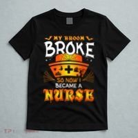 My Broom Broke So No I Became A Nurse Halloween T-Shirt thumb 5