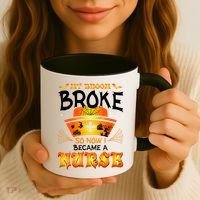My Broom Broke So No I Became A Nurse Halloween Coffee Mug thumb 3