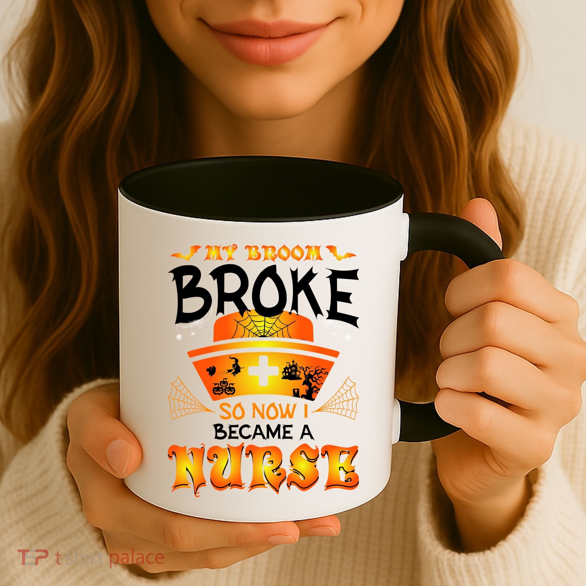 My Broom Broke So No I Became A Nurse Halloween Coffee Mug