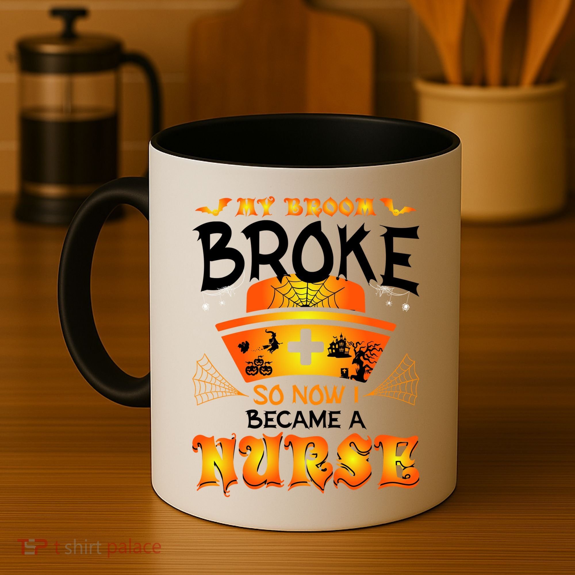 My Broom Broke So No I Became A Nurse Halloween Coffee Mug