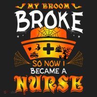 My Broom Broke So No I Became A Nurse Halloween Tumbler thumb 3