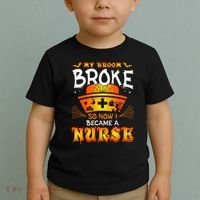 My Broom Broke So No I Became A Nurse Halloween Toddler T-Shirt thumb 2