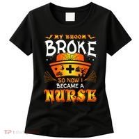 My Broom Broke So No I Became A Nurse Halloween Women's T-Shirt thumb 0