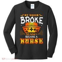 My Broom Broke So No I Became A Nurse Halloween Kids Long Sleeve Shirt thumb 0