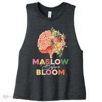 Maslow Before Bloom Psychology Basic Human Needs SPED Women's Racerback Cropped Tank thumb 0