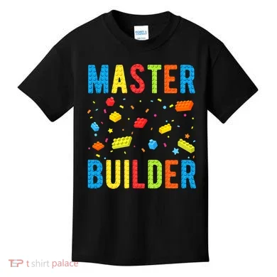 Master Builder Building Blocks Brick Builder Kids T-Shirt