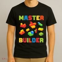 Master Builder Building Blocks Lover Brick Builder T-Shirt thumb 3