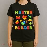 Master Builder Building Blocks Lover Brick Builder T-Shirt thumb 4