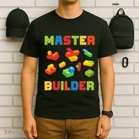 Master Builder Building Blocks Lover Brick Builder T-Shirt thumb 6
