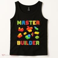 Master Builder Building Blocks Lover Brick Builder Tank Top thumb 2