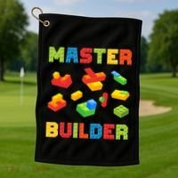 Master Builder Building Blocks Lover Brick Builder Golf Towel thumb 1