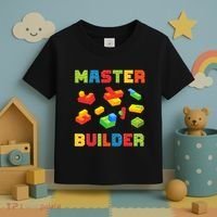 Master Builder Building Blocks Lover Brick Builder Toddler T-Shirt thumb 3