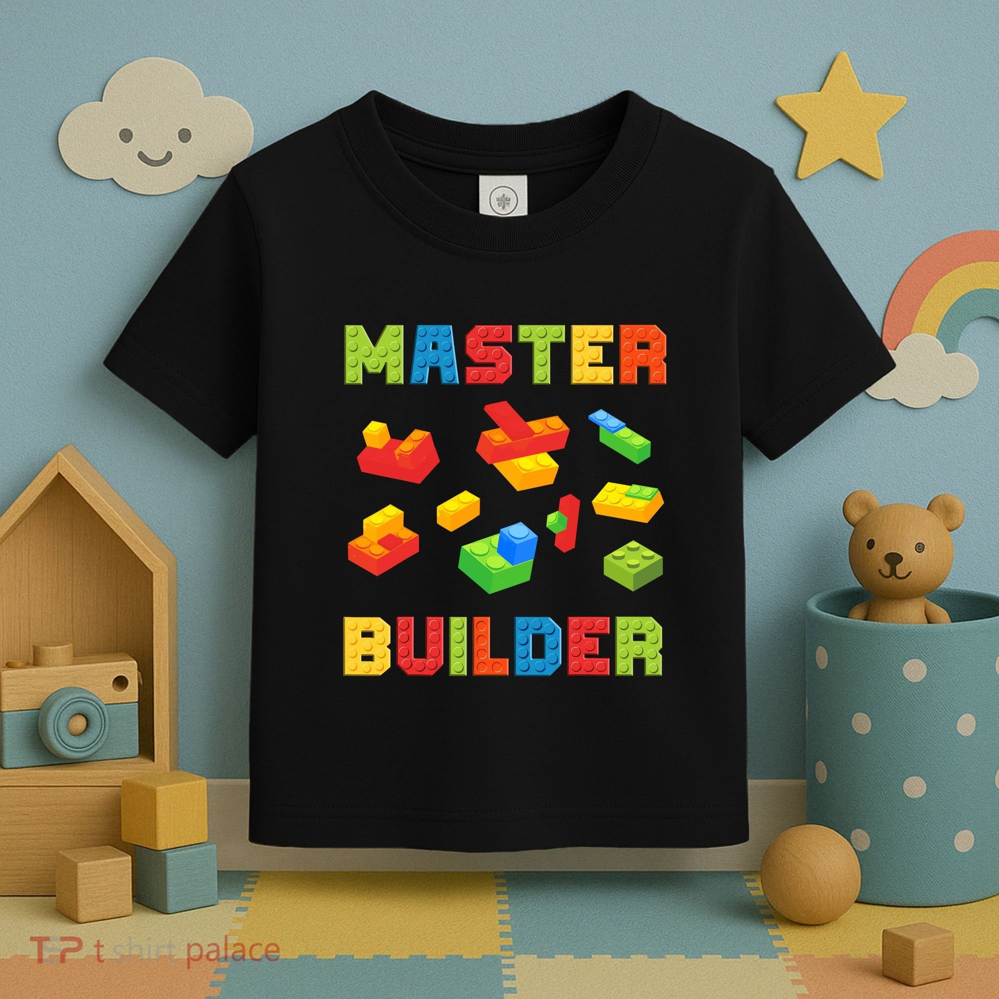 Master Builder Building Blocks Lover Brick Builder Toddler T-Shirt