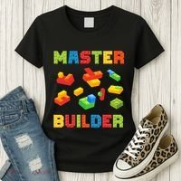 Master Builder Building Blocks Lover Brick Builder Women's T-Shirt thumb 3