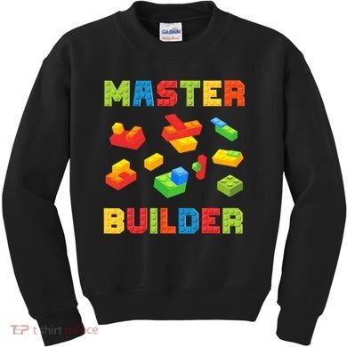 Master Builder Building Blocks Lover Brick Builder Kids Sweatshirt