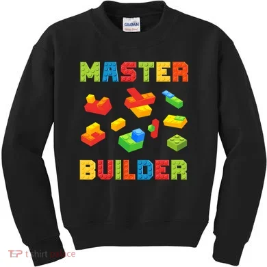 Master Builder Building Blocks Lover Brick Builder Kids Sweatshirt