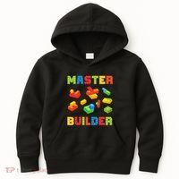 Master Builder Building Blocks Lover Brick Builder Kids Hoodie thumb 0