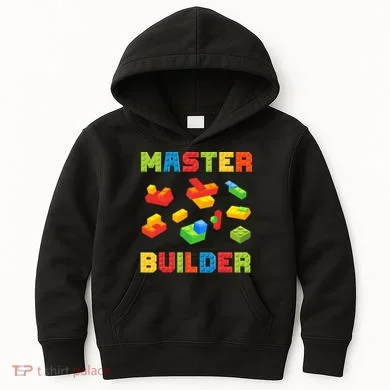 Master Builder Building Blocks Lover Brick Builder Kids Hoodie