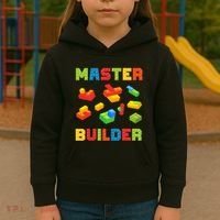 Master Builder Building Blocks Lover Brick Builder Kids Hoodie thumb 3